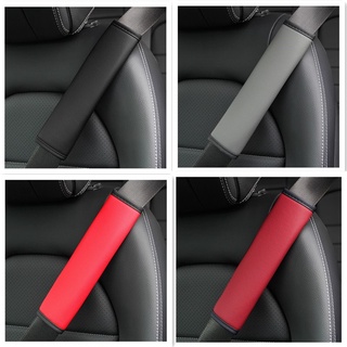 2pcs Car Seat Belt Pads Shoulder Strap Covers Cushion Protector PU Leather Safety Belts Shoulder holder Protection Skin-sensitive skin fine hole Car Accessories