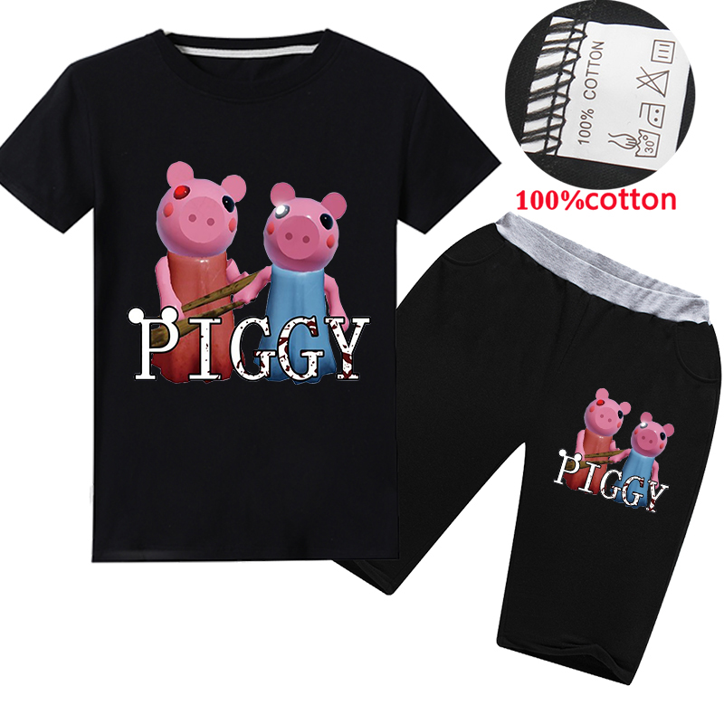 Hot Sale Cartoon Roblox Piggy Boys Fashion Suits T Shirt With Pants 2pcs Kids Clothes Ready Stock Boys Clothing Shopee Singapore - fashion top bottoms roblox set kids clothes t shirt pant boy girl suit shopee singapore