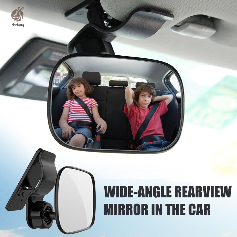 Baby safety mirror convex wide angle mirror Automotive Interior Rearview Baby Mirror 360 Degree Adjustable Safety Baby Child Backseat Mirror With Clip Black 