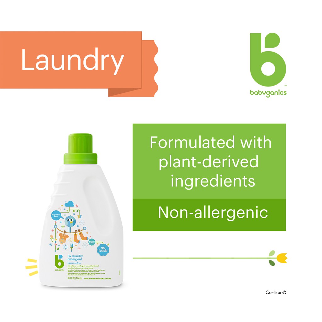 Babyganics laundry detergent 1.04L fragrance free Shopee Singapore