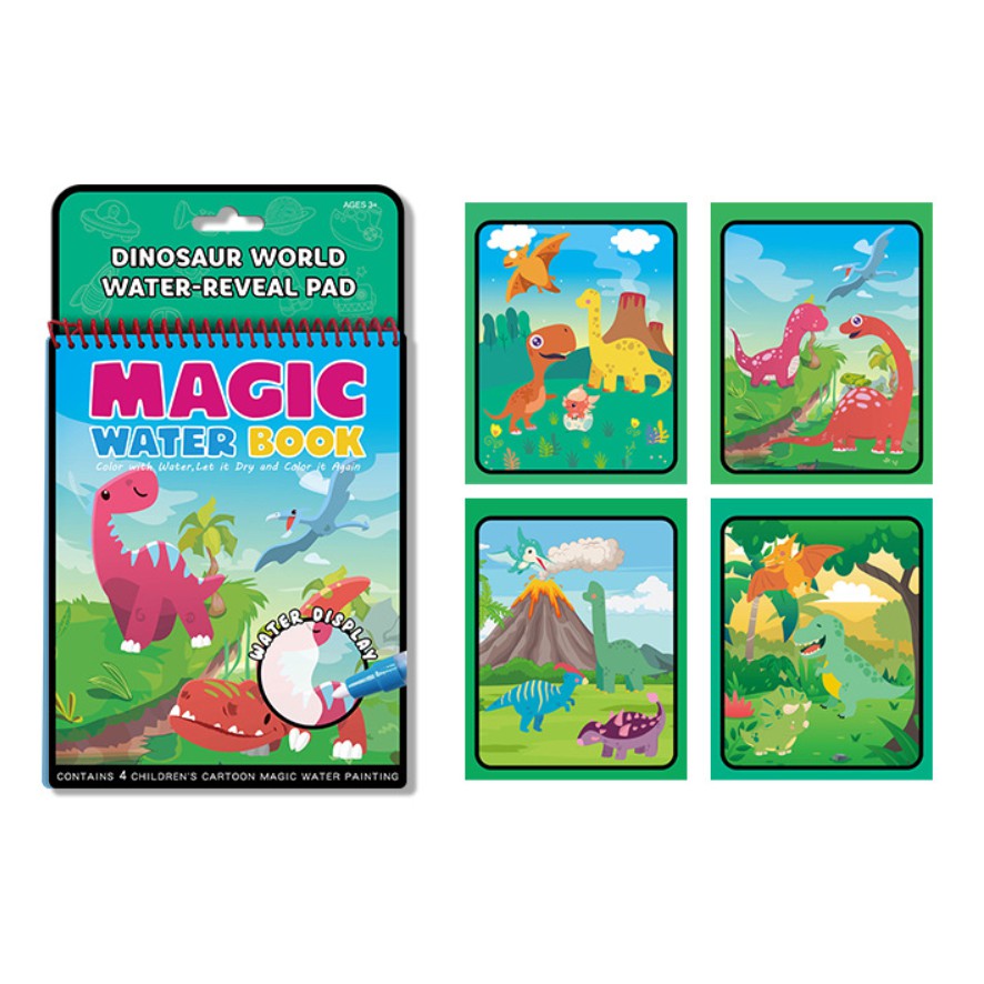 QiMing Magic Water Book,Reusable Water-Reveal Activity Pads for boy Girl 