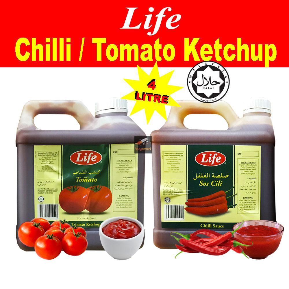 Shop Malaysia Wholesale Life Sos Cili Sos Tomato 4 Liter Halal Life Chilli Sauce Life Tomato Ketchup 辣椒酱 番茄酱 Shopee Singapore