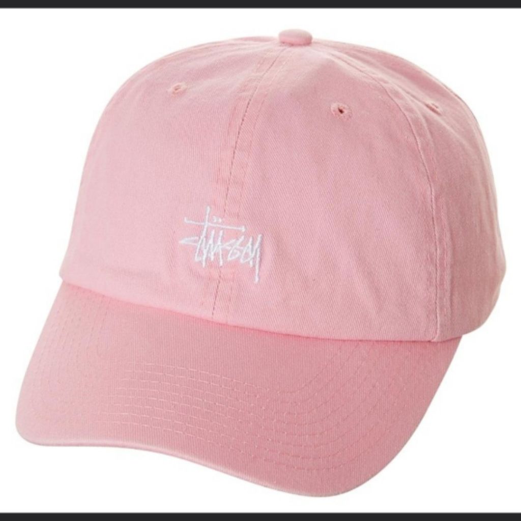 pink stussy baseball hat