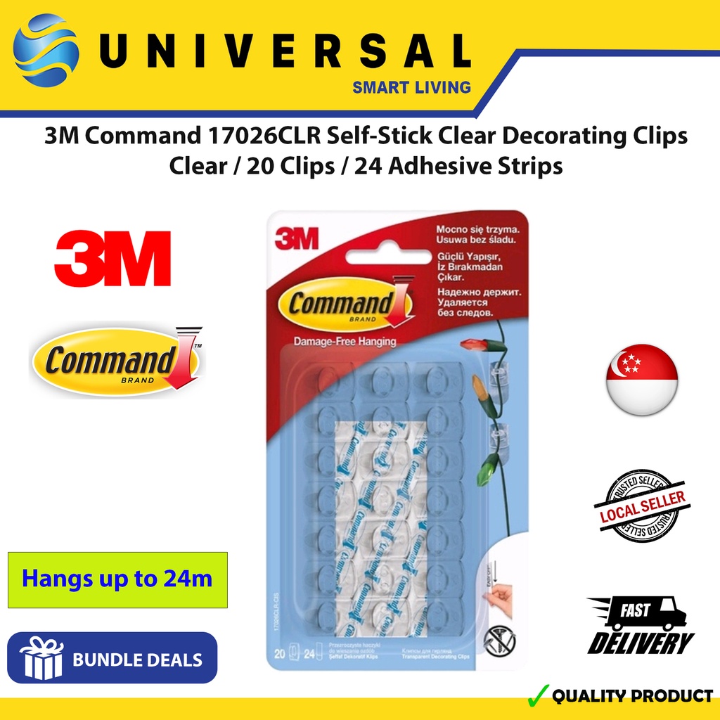 3M Command Outdoor Clear Decorating Clips Waterbestendig - 80 Clips