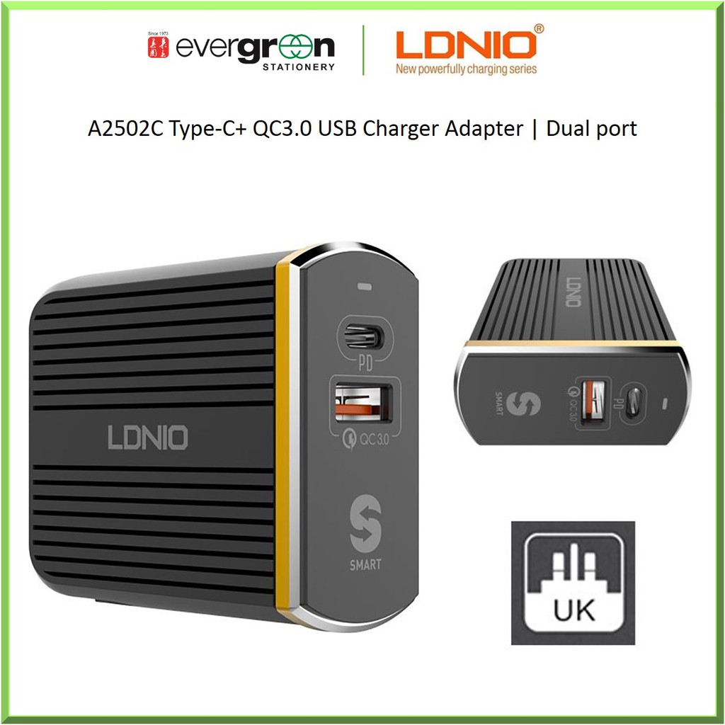 [SG] LDNIO A2502C Type-C+ QC3.0 USB Charger Adapter | Dual port ...