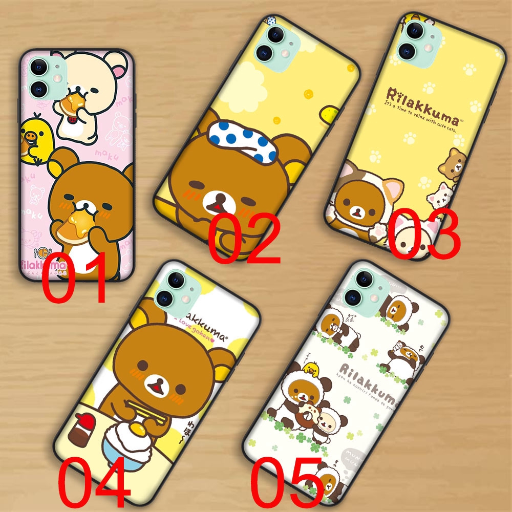 Black Soft Case Iphone 12 Mini 11 Pro Max Se 7 8 Rilakkuma Shopee Singapore