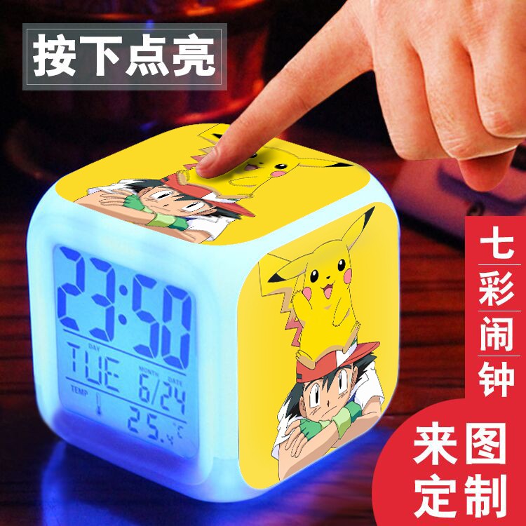 Pokemon☜Pokémon Detective Pikachu animation peripheral custom LED Colorful alarm  clock night light gift | Shopee Singapore