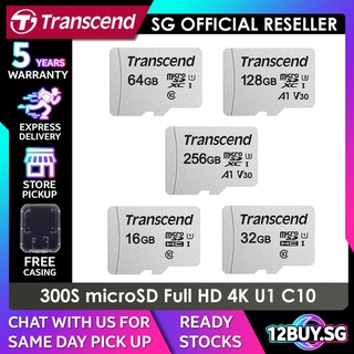 Transcend 300S MicroSD Card 95MB/s C10 16GB A1 32GB 64GB U1 128GB 256GB U3 12BUY.SG