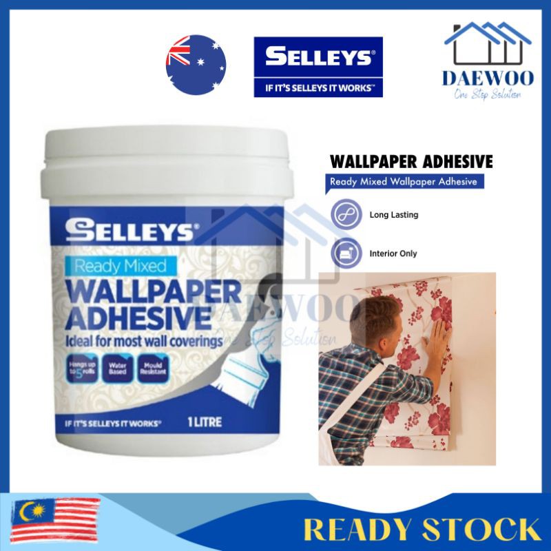 Shop Malaysia Selleys Wallpaper Adhesive 1 Liter Gam Wallpaper Wall Lining Paper Gluel Shopee Singapore