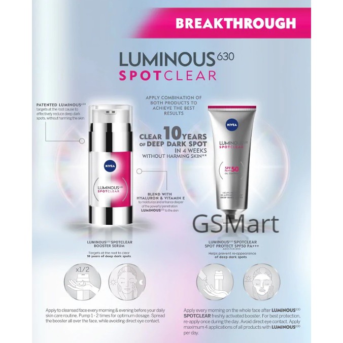 NIVEA LUMINOUS 630 Spotclear Freshly Activated Booster ...