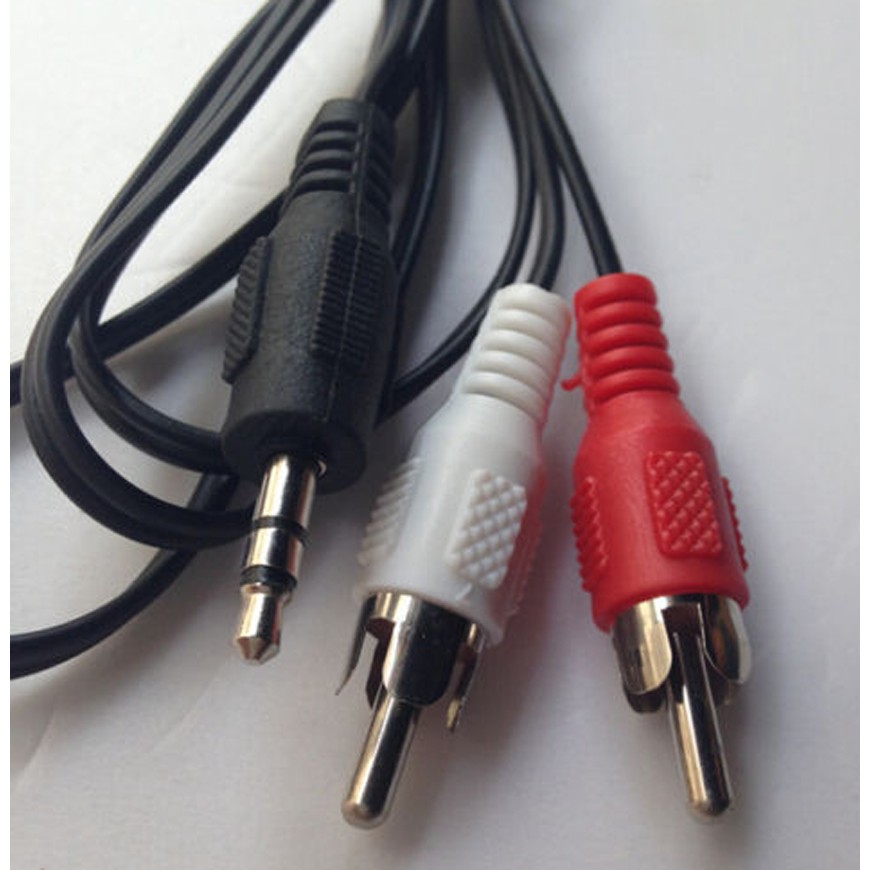 3.5mm Headphone Jack PLUG to 2 RCA Phono Male Stereo Audio Cable