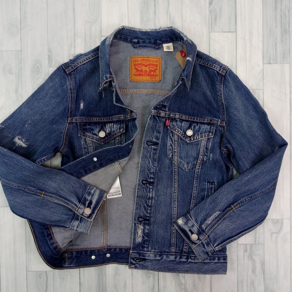 levi's ripped denim jacket