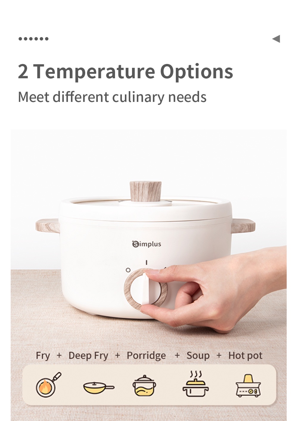 Simplus Electric Cooker With Steamer Multicooker Hot Pot Frying Pan Soup Pot Multifunctional Non