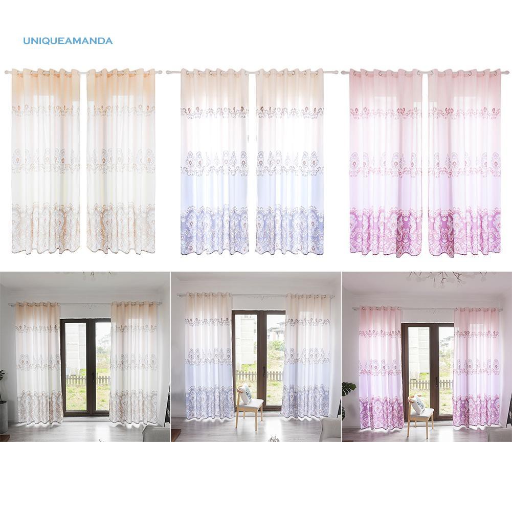 Uni Ethnic Semi Blackout Curtains Home Living Room Bedroom