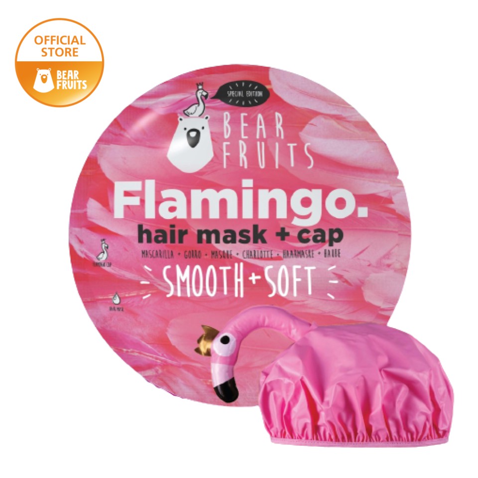 Bear Fruits Flamingo Smooth Soft Hair Mask & Hair Cap 20ml Shopee