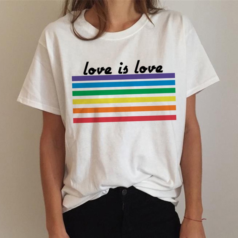 Image of Lgbt Gay Pride Lesbian Rainbow summer top female 2022 vintage tshirt t shirt graphic tees women couple clothes #1