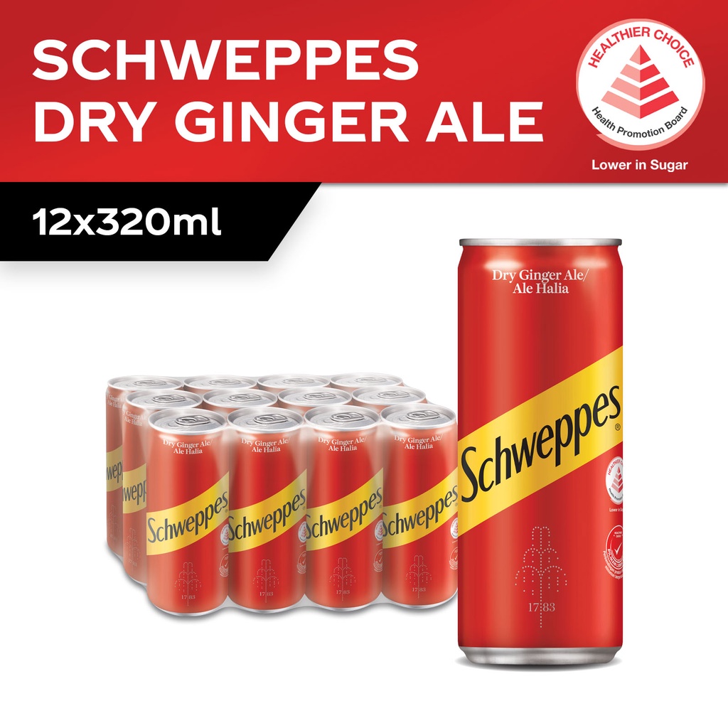 Schweppes Ginger Ale (12 x 320ml) - Case (Halal) | Shopee Singapore