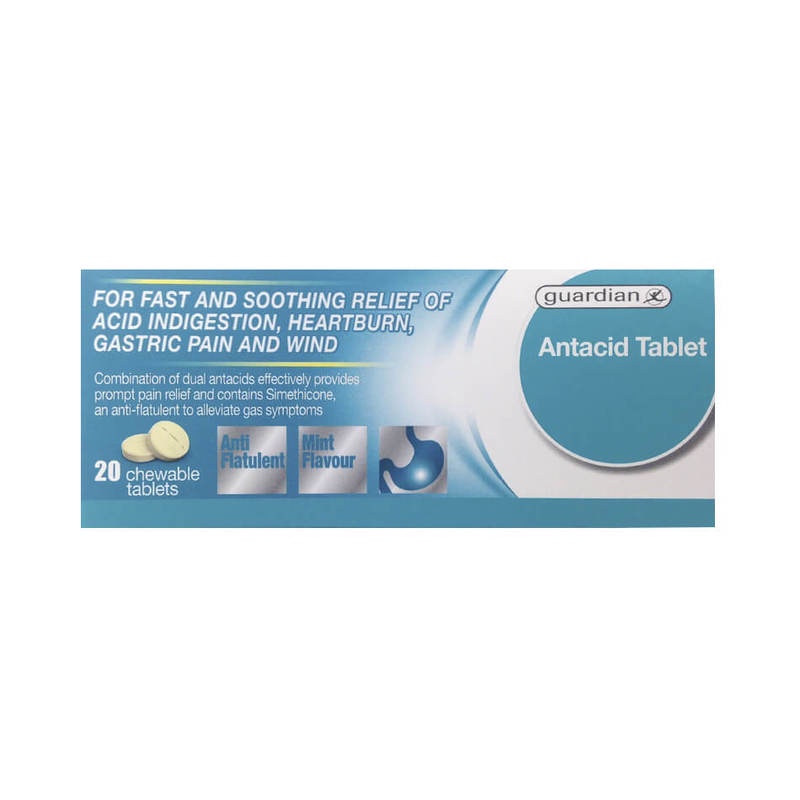 Guardian Antacid Tablet, 20 tablets Shopee Singapore