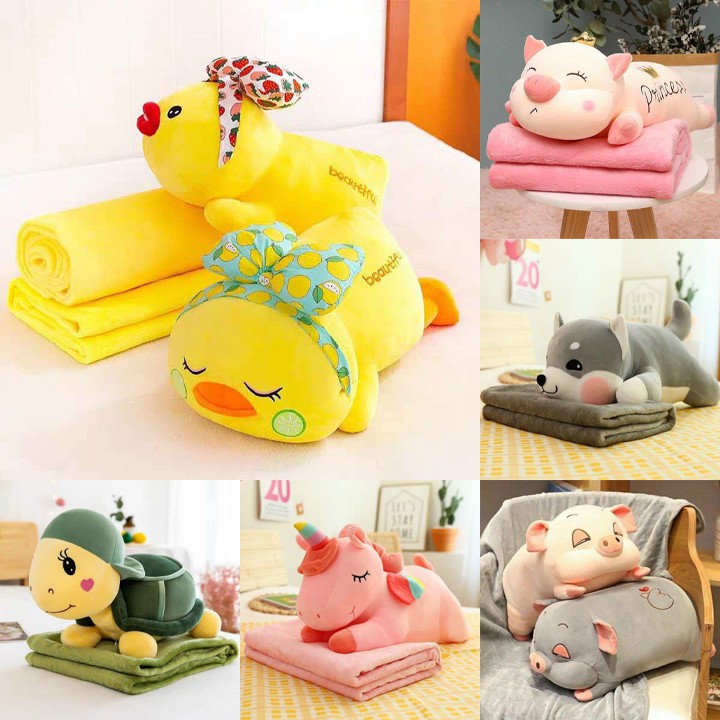 Stuffed Animals - Super Convenient 3-In-1 Animal-Shaped Office Blankets |  Shopee Singapore