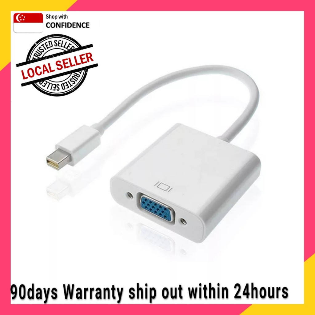 Mini Dp To Vga Adapter Cable Mini Displayport Thunderbolt To Vga Adapter Converter For Macbook And Microsoft Surface Shopee Singapore