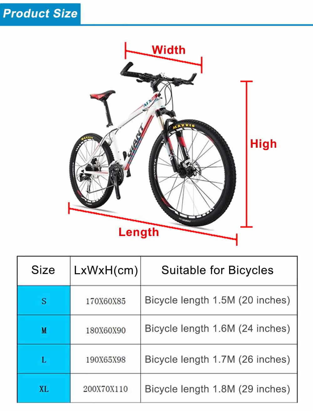 Bicycle Cover Universal for 29 Inch BTM Touring Road Bike Waterproof Protector