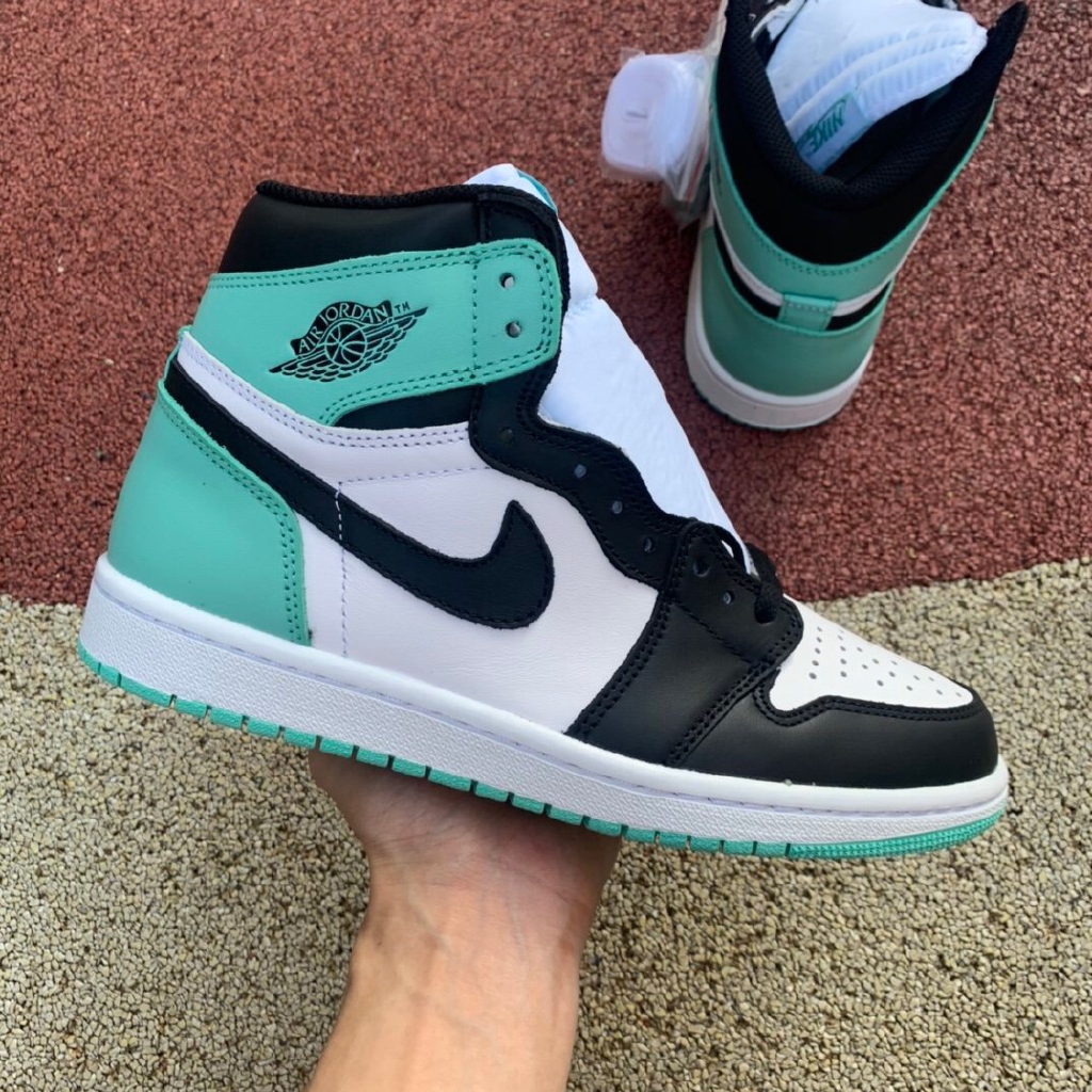 green and white retro 1s