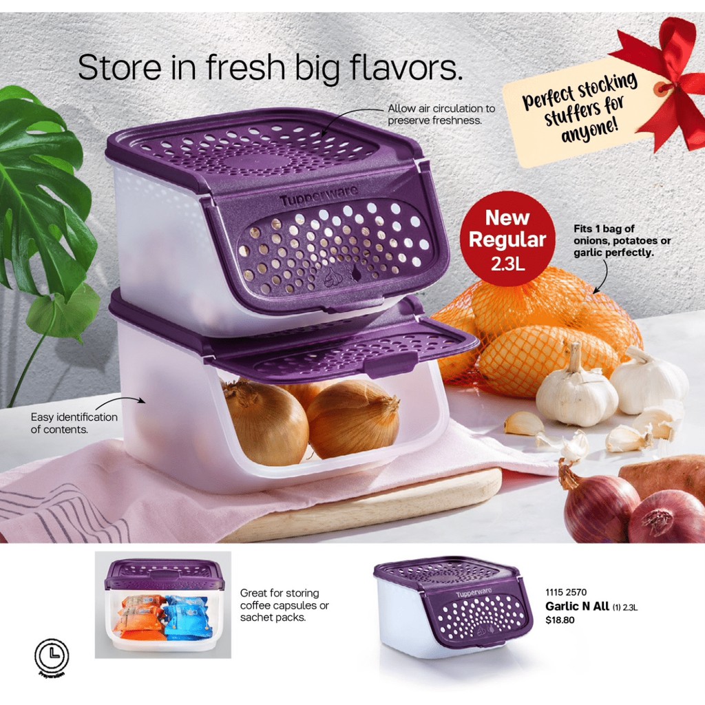 Tupperware Garlic N All 2.3L Container (1pc) Shopee Singapore