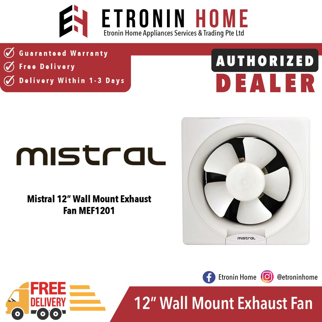 Mistral 12" Wall Mount Exhaust Fan MEF1201 Shopee Singapore