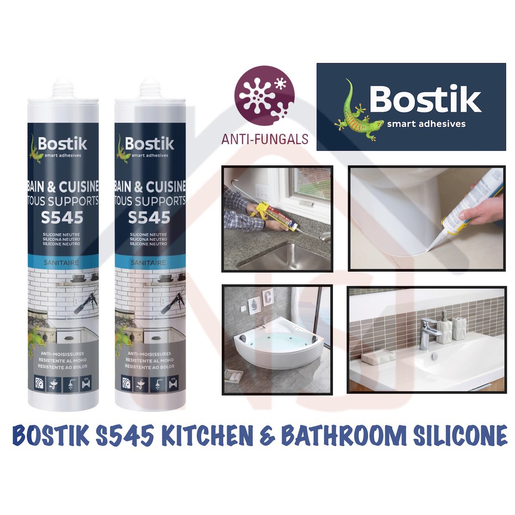 BOSTIK S545 Anti Fungus Bathroom And Kitchen Silicone Sealant/ Premium ...