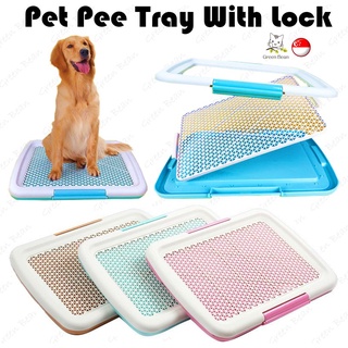 [SG STOCK] Dog Pee Tray With Lock / Portable Dog Toilet / Dog Puppy Pee Pan / Dog Training Urine Tray