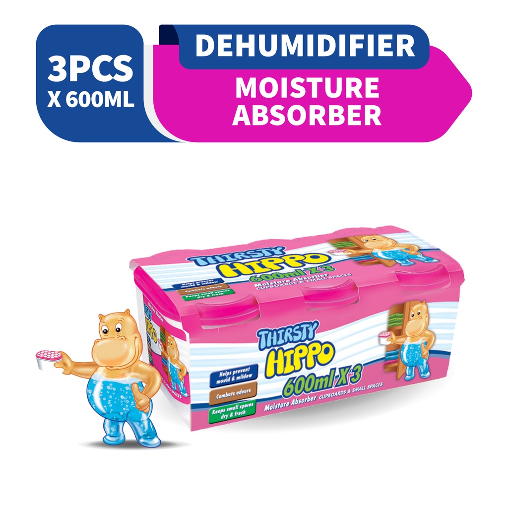 Thirsty Hippo Dehumidifier Moisture Absorber 600ml 3s Shopee Singapore
