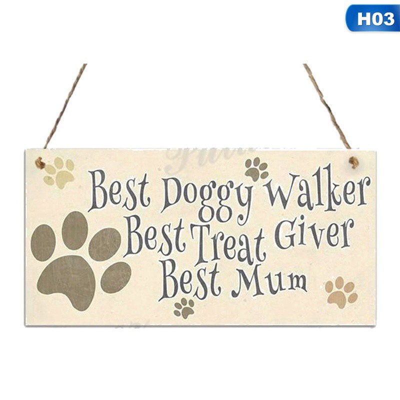 Lanfy christmas wall decor Newyear Funny Dog Signs Wooden Plaque Pet Friendship Lover Hanging Home Decor