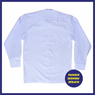  KEMEJA  PUTIH  SEKOLAH  MENENGAH LENGAN PANJANG LICIN BAJU  