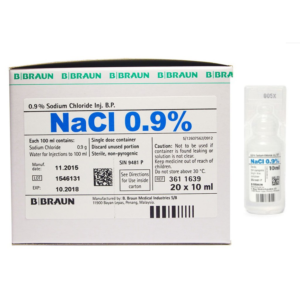 B.Braun Sodium Chloride Irrigation Solution 20x10ml (Box) | Shopee ...