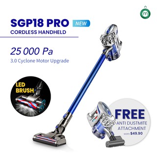 Minihelpers SGP18 Pro+ (Blue) 25KPa 45mins Turbo Cordless Vacuum Cleaner Handheld Handstick Portable Car Vacuum Compatib