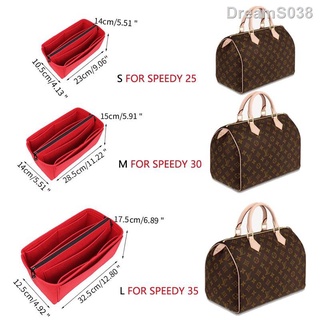 (SG Seller)For SPEEDY 25 30 35 Bag Organizer Portable Cosmetic Bag Felt Cloth Insert Bag Handbag Organizer Travel Inner