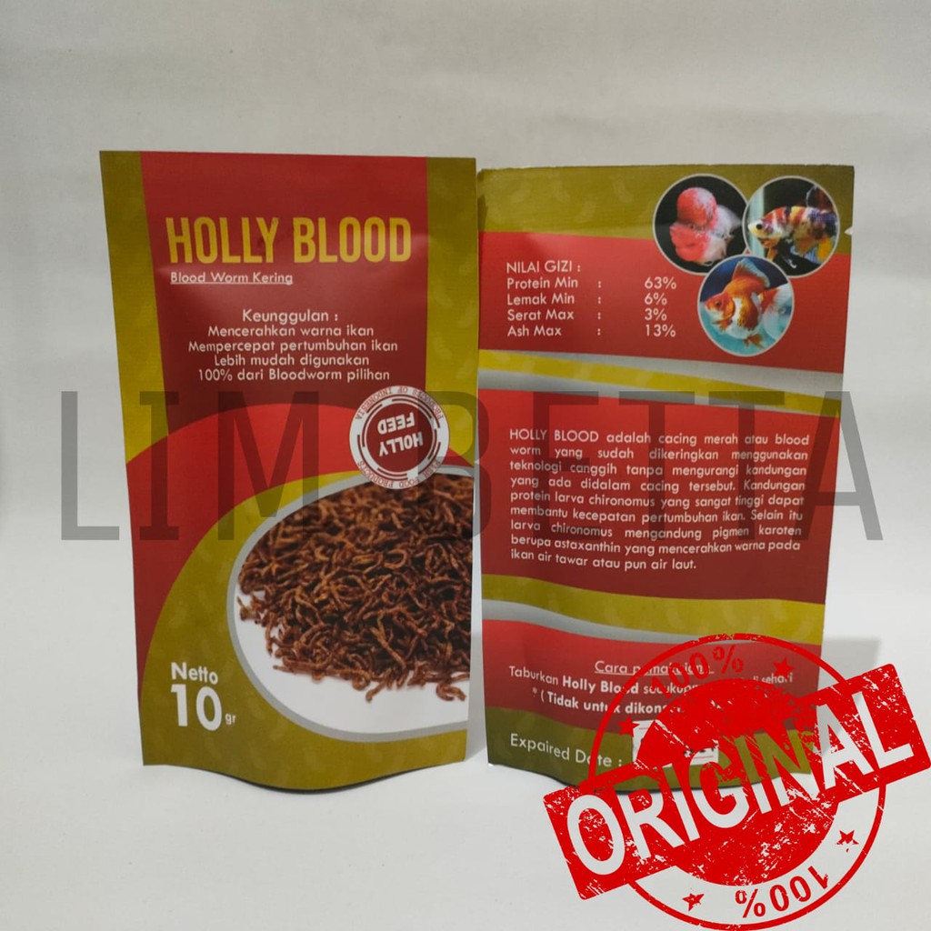 Holly Blood 10 Gram Dry Bloodworm Freeze Worm Bloodworm Shopee Singapore