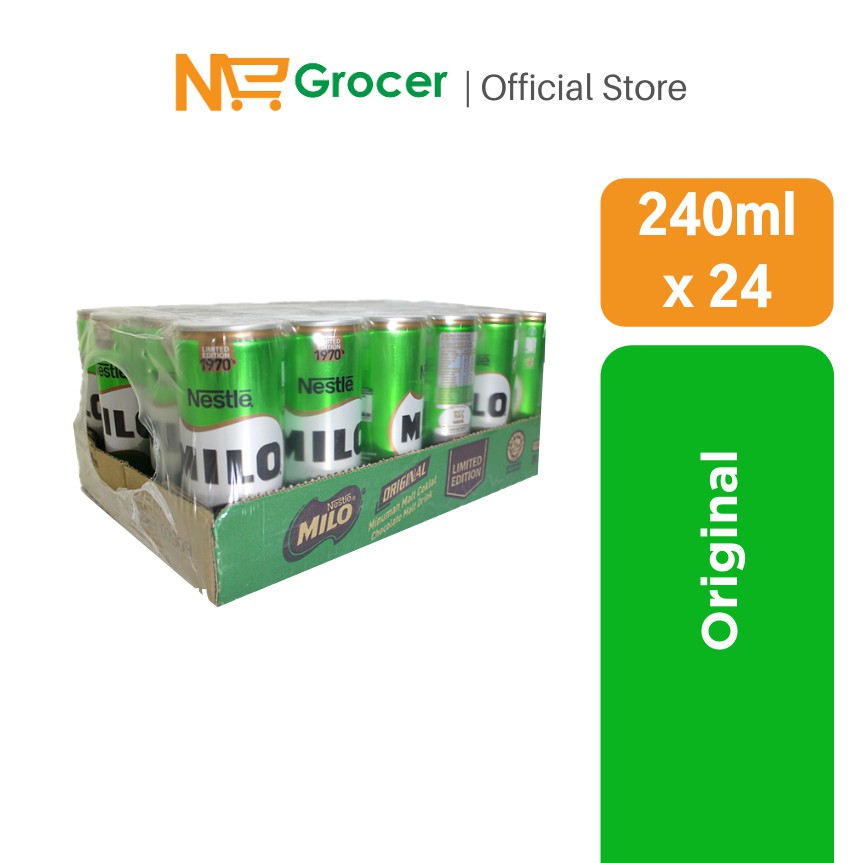Milo Activ Go Original Chocolate Malt 240ml X 24 Cans Ne Grocer Shopee Singapore