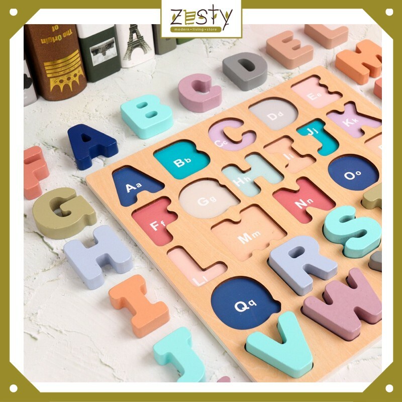 Colourful Lowercase Alphabets Wooden Board Puzzle Early Educational Learning 