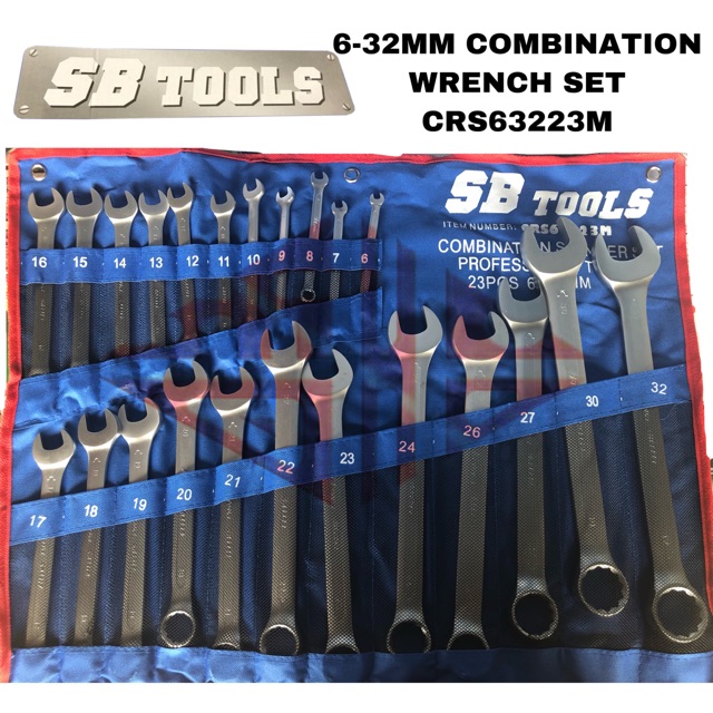 SB TOOLS HEAVY DUTY 6-32MM COMBINATION WRENCH SPANNER SET CRS63223M Spanar  | Shopee Singapore