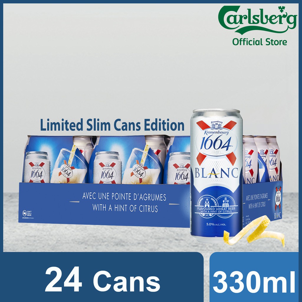 Kronenbourg 1664 Blanc Wheat Beer Can 330ml (Pack of 24) | Shopee Singapore