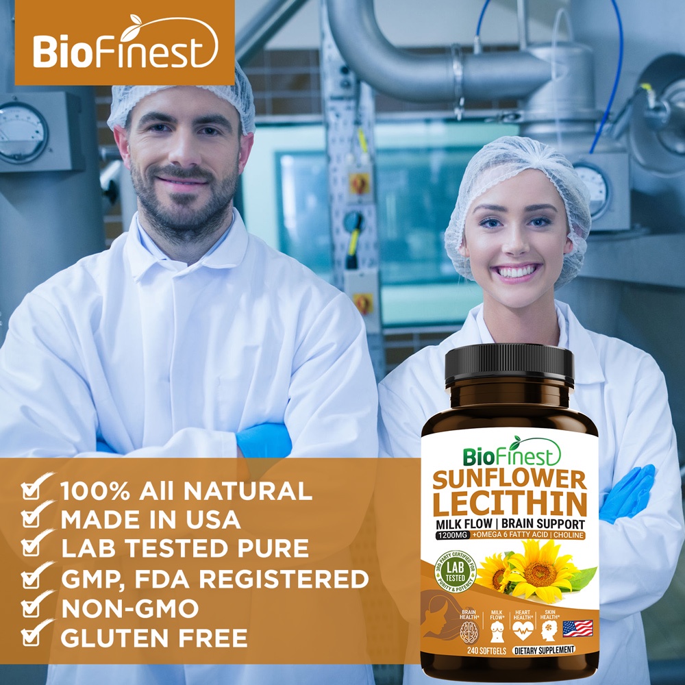 Biofinest Sunflower Lecithin 1200mg Omega 6 Breastfeeding Lactation
