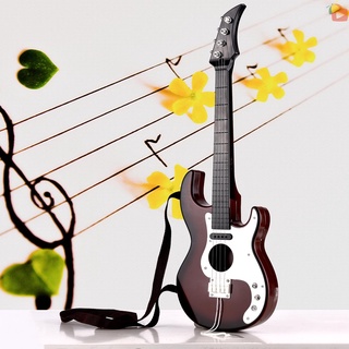 Children Simulation Bass Guitar 4-String Mini Musical Instrument Educational Guitar Bass Toy for Kids Beginners 19 inches