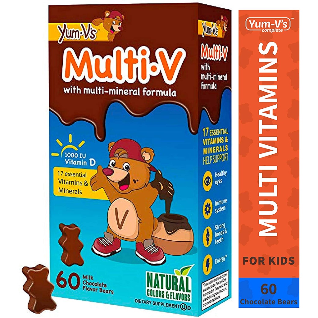 Yum V Multivitamins Chewables For Kids Milk Chocolate 60 Ct Daily Dietary Supplement W Essential Vitamins Minerals Vitamin D B12 B6 E C A Zinc Magnesium Kosher Halal Gluten Free Shopee