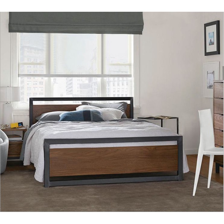 10c Po Industrial Retro Loft Bed Frame, Loft King Size Metal Bed Frames