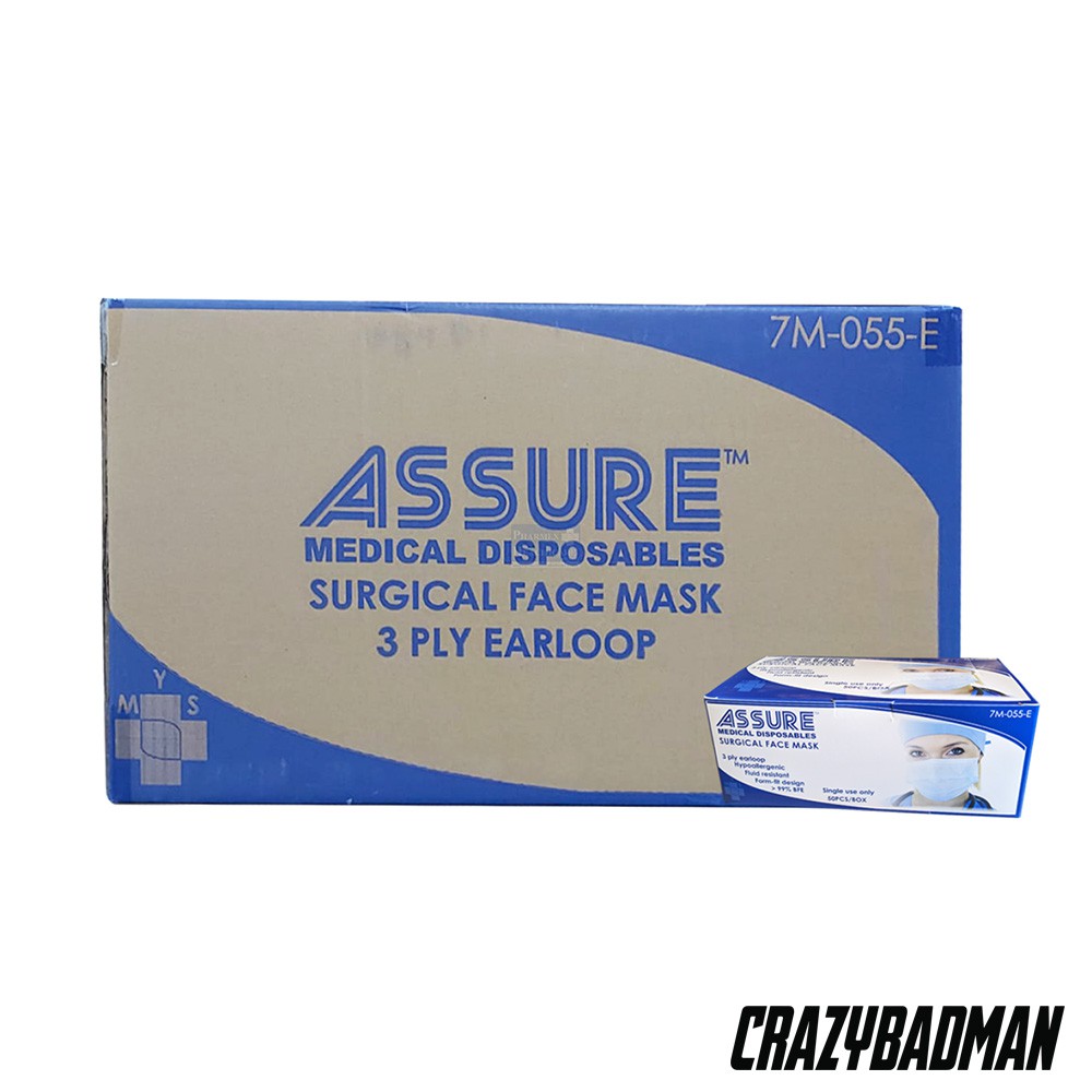 Assure Surgical Face Mask 50's - 1 Carton (40 Boxes) [2-4 Working Days ...