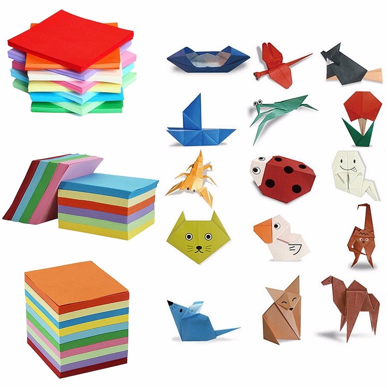 Gamenote Colorful Kids Origami Kit 108 Double Sided Vivid Origami Paper 12 Sheets Practice Papers 54 Origami Projects Instructional Origami Book