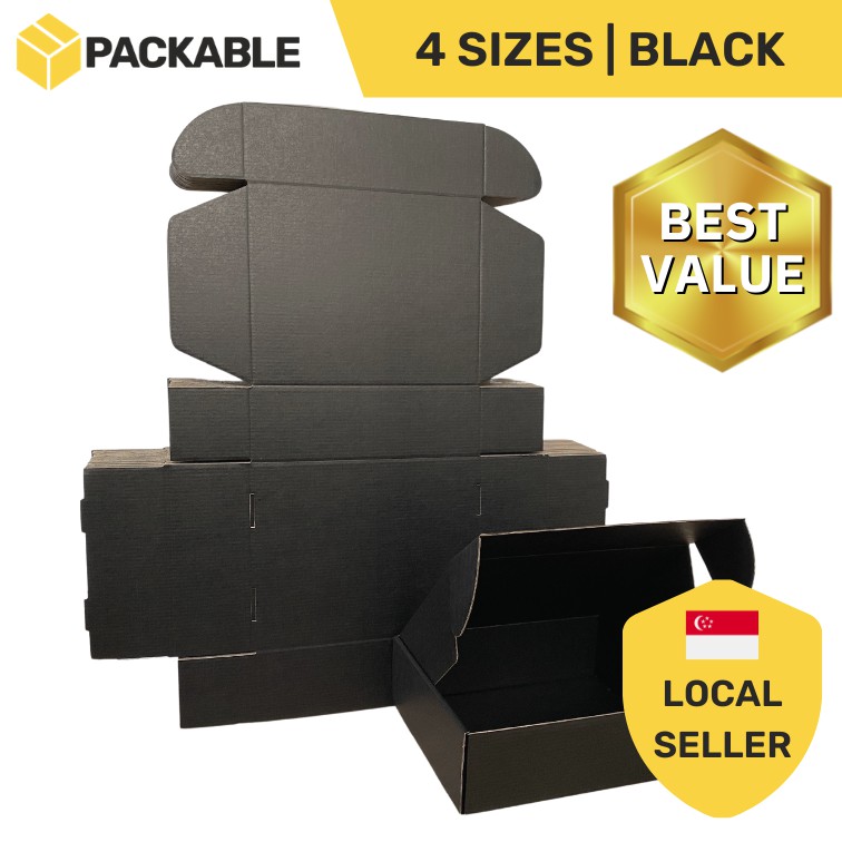 [BULK QTY] Black Mailer Boxes / Retail Box / Courier Box / Corrugated