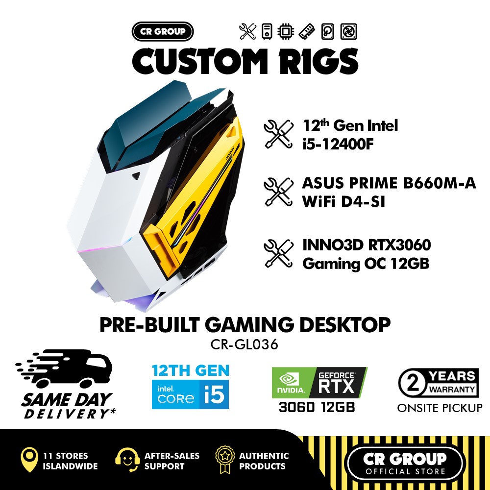 Custom Pre Built Gaming Desktop 12th Gen Intel I5 12400F RTX3060