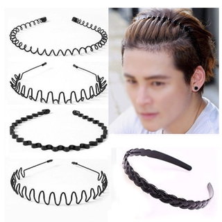 Image of Fashion Headwear Hairband Headband Iron Wire Solid Color Black Women Men Unisex